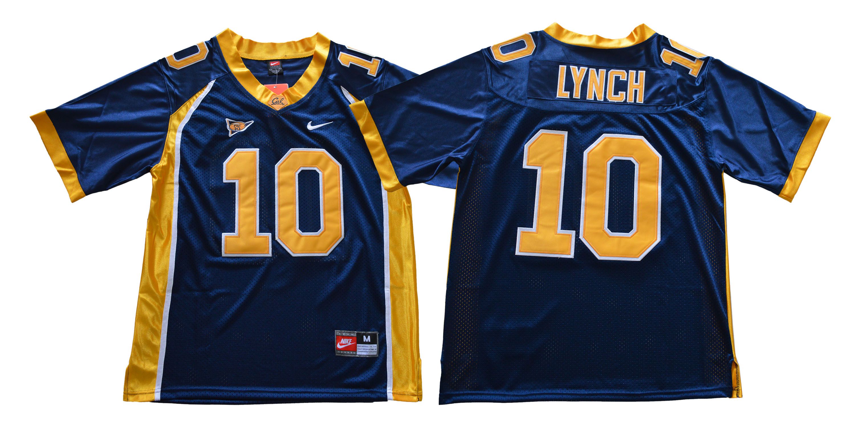 Men California Golden Bears #10 Lynch Blue Nike NCAA Jerseys->->NCAA Jersey
